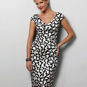 Formal Polka-Dot Midi Dress